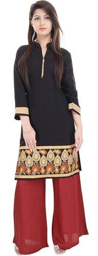 Aawari Black Rayon Kurti With Palazzo