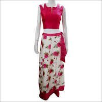 Ladies Ethnic Wear - Silk Cotton Blend, Medium Size, Red & White Sleeveless Dress | Perfect Fitting, Skin Friendly, Eye-catchy Design