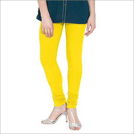 Yellow Cotton Leggings - Multiple Sizes, Yellow | Seamless Finish, Stretchable, Slim Fit, Intricate Design