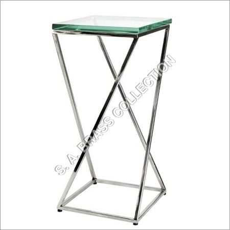 S A Brass Side Glass Table
