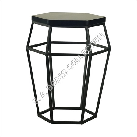 S A Brass Ford Occasional Table Stool In Black