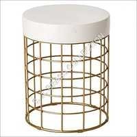 S A Brass Em Cooper Metal Stool Gold White