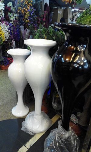 Flower Pots - Fiber Glass, 10-25cm Diameter, White | Elegant Design, Durable, Glossy Finish, Stylish Indoor Decor