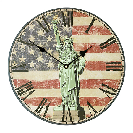 MDF Printed Round Wall Clock