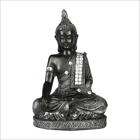 Grey Meditating Buddha Statue
