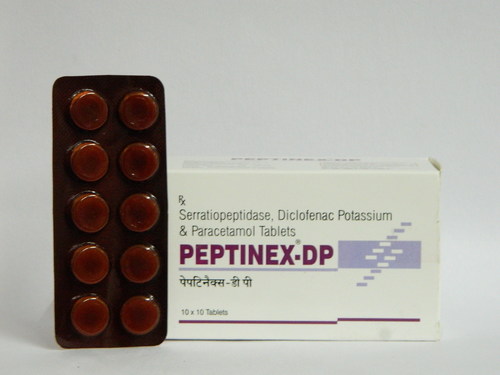 Serratiopeptidase,Diciofenac Potassium+Peracetamol Tablets