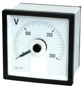 240° Moving Instrument DC Voltmeter - Plastic/Metal, Square Analog Meter, Class 1.5 Accuracy, 50mV-600V+ Range