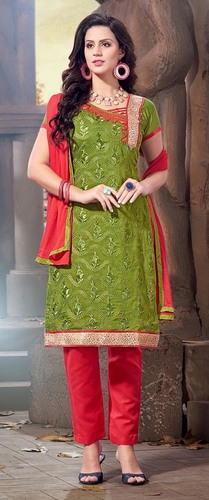 Green And Pink Casual Salwar Kameez