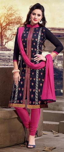 Pink And Blue Latest Chudidar Salwar Kameez