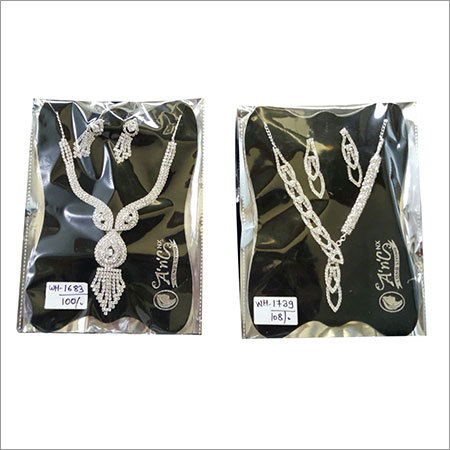 Fancy Designer Necklace - Alloy 18 Inches Silver, Cubic Zirconia | Elegant Design, Glossy Shine, Lobster Clasp