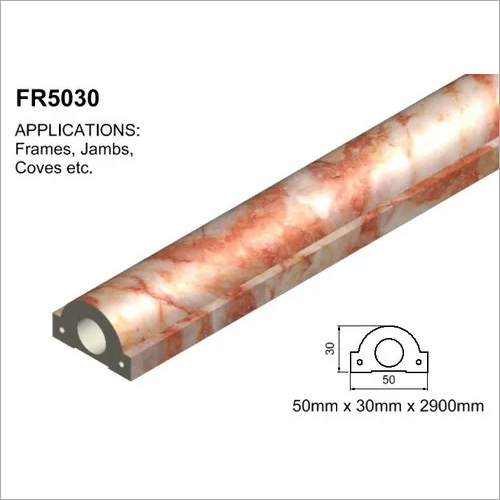 Onyx Texture Marble Moulding - 50mm x 30mm x 2900mm | High-Quality Engineered Marble, High Gloss Finish, Fire Resistant, Water Proof
