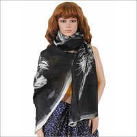 Black Cotton Viscose Scarf