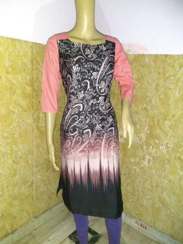 W Cotton Crepe Stitch Kurti