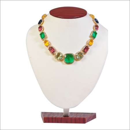 Necklace In Diamonds And Multi Stone