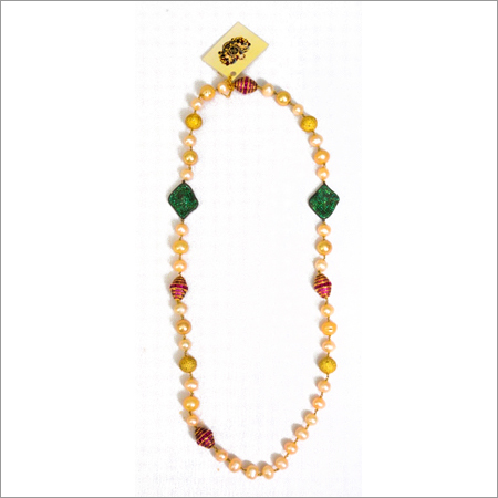 Mala With Real Pearls And Coloured Stones