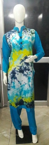 Rayon stitch kurti with plazoo suit
