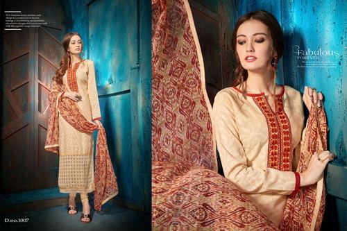 Velvet -3 cotton brasso Embriodary suit