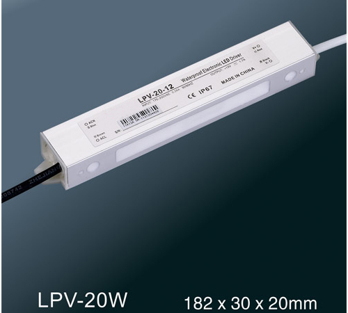 LED Constant Voltage Waterproof Switching Power Supply - 182x30x20mm, 12V/24V/36V Output, IP67, Overload and Temperature Protection, 1 Year Warranty