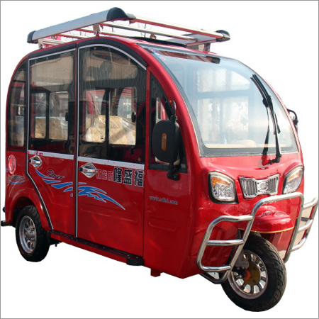 Electric Tricycle Ruby Red - Steel, 2500x1200x1600mm, Electric Motor | Eco-Friendly, Easy Driving, Passenger Comfort, Low Maintenance