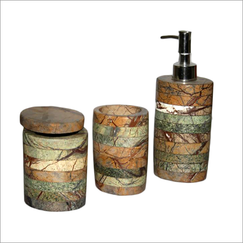 Green Forest Marble Bathroom Accessories - Round Shape, High Impact Resistance | Easy to Clean, Rugged and Crack Proof Surface
