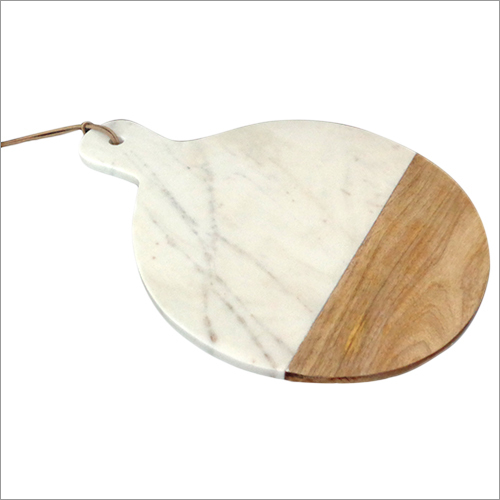 Sphere Cheese Board - White Marble & Wood | Acid Resistant, Antibacterial, Durable, Easy to Clean, Non-Toxic, Elegant Design