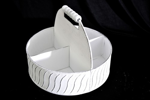Iron Container In White Antique