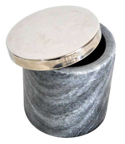 Stone Container with Brass Lid