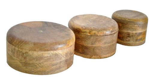 Wooden Round Boxes S/3