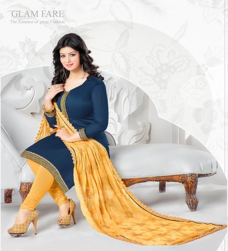 Blue Party Wear Dress Material
