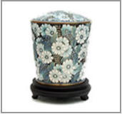 Designer Brass Metal Cremation Urn-Flower