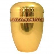 Shiny Gold Brass Cremation Urn