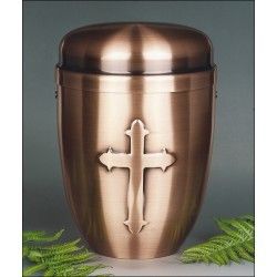 Bronze Cross Metal cremation Urn