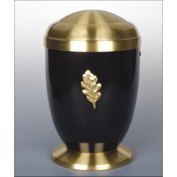 Black & Gold Brass Metal Cremation Urns- Flower