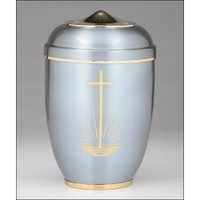 White Cross Metal Cremation Urns