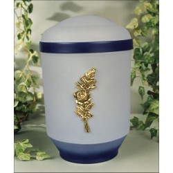 White Cremation Urns with Gold Rose