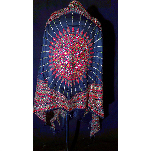 Blue With Multi Color Dupatta - Silk, 2x2 Meter, Circular Pattern | Elegant Look, Smooth Texture, Colorfast, Flawless Finish