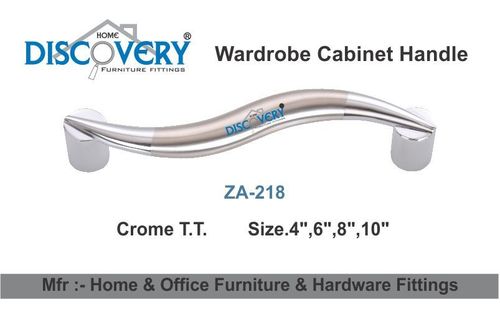 Furniture Handle - Metal, 4-10 Inch, Chrome Finish, Curved Style, Durable Design