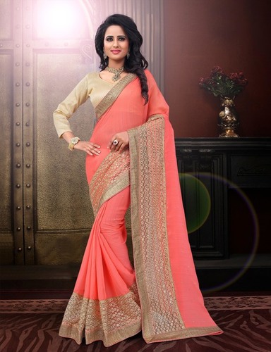 Elegant Fancy Embroidered Saree