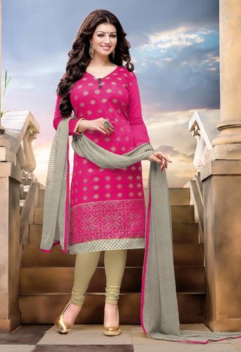 Pink And Gray Women Dress Material