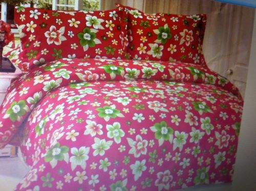 Floweral Printed Bedsheet - Handloom Cotton, Multiple Sizes, Red | Soft Fabric, Floral Print, Lightweight, Easy Wash