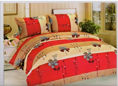 Cotton Designer Bedsheet - Handloom Cotton, Multiple Sizes, Red Floral | Soft, Lightweight, Easy Wash