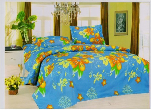 Cotton Designer Bedsheet - Handloom Cotton, Multiple Sizes, Blue | Soft, Lightweight, Durable, Easy Wash
