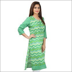 Ladies Exclusive Kurti - Georgette Cotton Blend, Long Sleeve, Various Sizes & Patterns | Attractive Color Combinations, Skin-Friendly, Breathable, Perfect for All Seasons