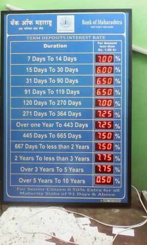 Bank Interest rate Led Board