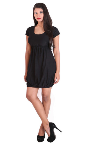 Spandex Women Black Short A-Line Cocktail Dress
