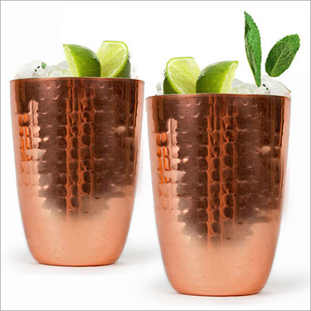 Hammered Copper Julep Cups - Copper, 10x8cm, 400ml | Hand-Hammered, Keeps Drinks Cold, Set of 2