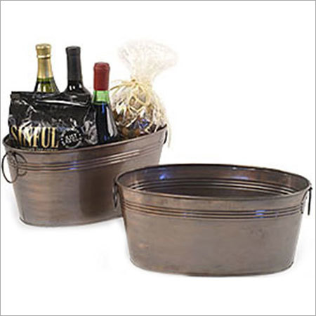 Copper Galvanized Oval Bucket - Multiple Sizes Corrosion Resistant Multifunctional Antiqe Finish