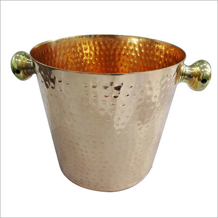 Aluminum Hammered Copper Ice Bucket