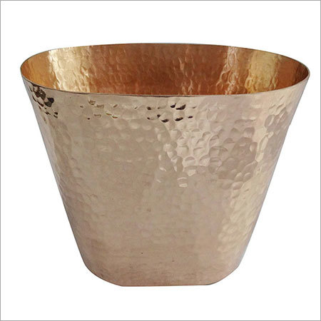 Pure Copper Hammered Oval Bucket - Double Walled, Durable Finish, Drink Cooler
