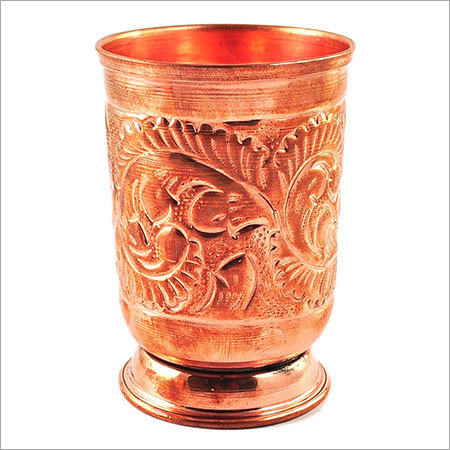 Copper Tumbler Designer - Copper, 300ml, 10cm Height | Handcrafted, Hammered Finish, Elegant, Durable, Unique Design